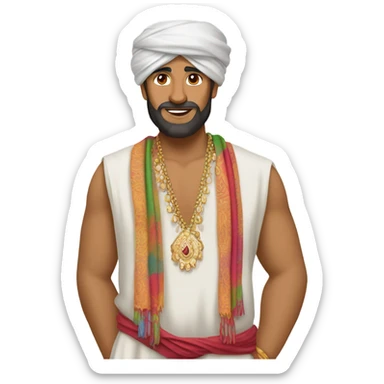 Necesito un emji de un hombre indio con vestimenta tradicional sticker