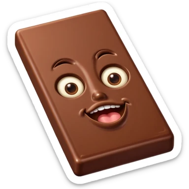  chocolate bar with eyes and mouth  sticker