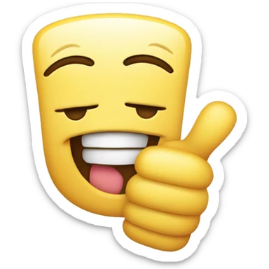 Smily face with two hands thumbs up sticker