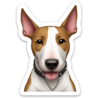 Bullterrier with punk head sticker
