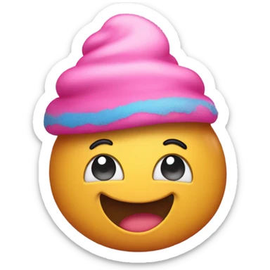 Pink poop with hat sticker
