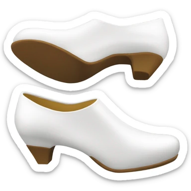 white latex mid heel shoe front and back view sticker