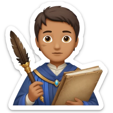 ancient Feathered pen scholar sticker