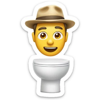 Man in a toilet with a hat on the head  sticker