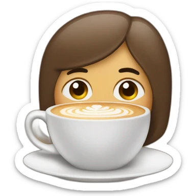 A person hugging a cup of cappuccino  sticker