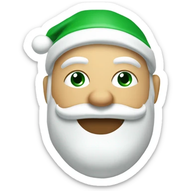 Santa winking wearing a green t-shirt with the words ‘Greenwich Health’ written in white letters  sticker