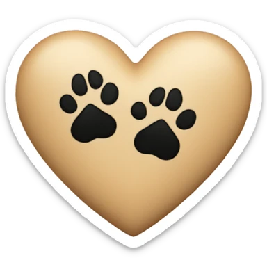 Beige heart with black paw prints in it sticker