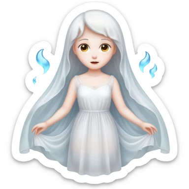 pretty ghost please sticker