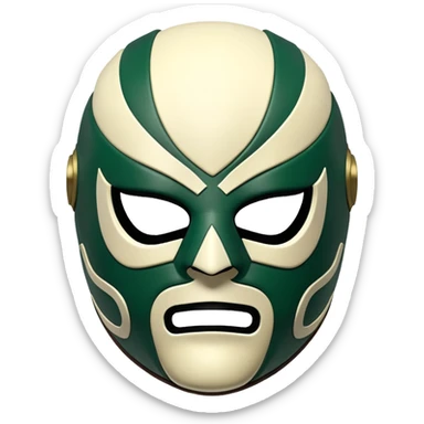 luchador mask in Milwaukee Bucks colors forest green and cream sticker