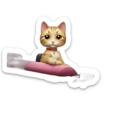 A glamorous cat is riding a convertible car on the beach sticker