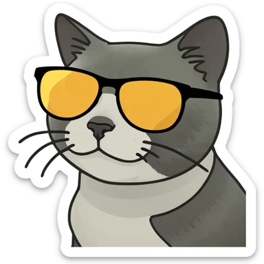 Cat with sunglasses sticker