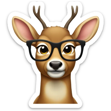 deer with glasses sticker