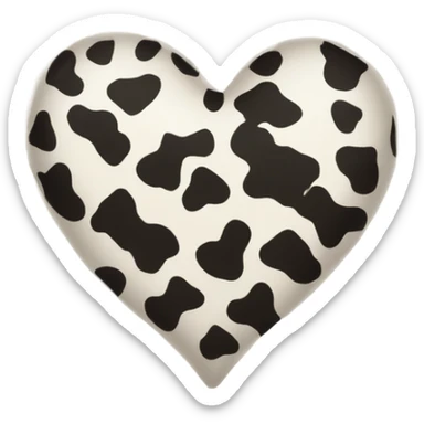 Cow print heart sticker