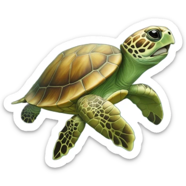 tortue dans l’eau sticker