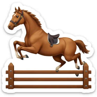 a horse jumping over the fence sticker