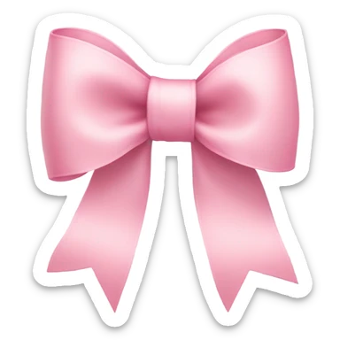 light pink ribbon bow sticker