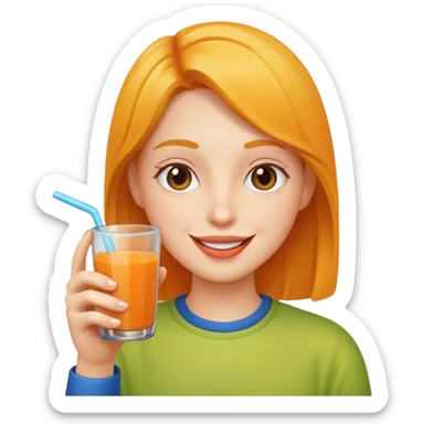 PERSON HAVING JUICE sticker