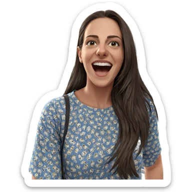 smiling girl under blue sky sticker