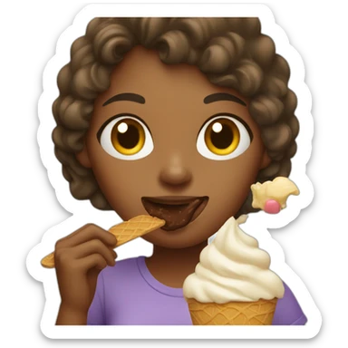 Women eating ice cream sticker