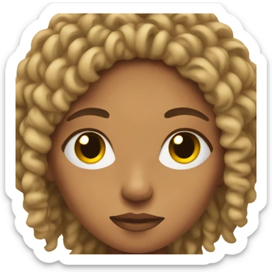 Mixed girl with short dreads, acne and brown eyes sticker