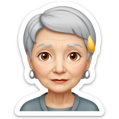 Old lady with silver short  hair sticker