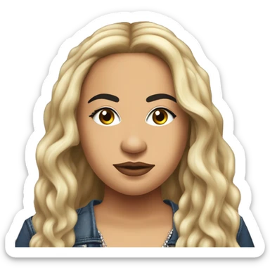 Villana Santiago Pacheco, known professionally as Villano Antillano, is a Puerto Rican rapper, singer and songwriter. She gained recognition in 2022 with the release of "Bzrp Music Sessions, Vol. 51" alongside producer Bizarrap. caucasian long hair.  sticker