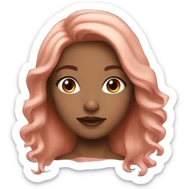 girl with brown eyes and rose gold hair sticker