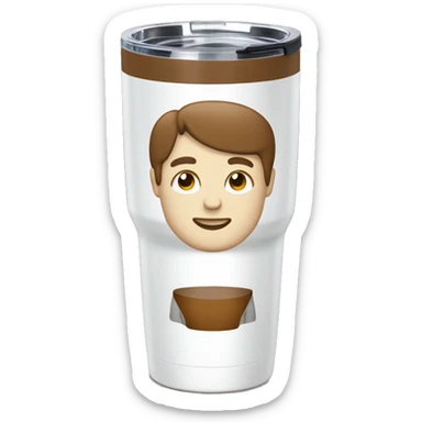 Light white and brown Stanley tumbler sticker