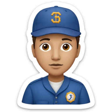 Corrections officer wearing a baseball hat  sticker