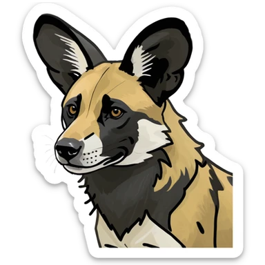 african wild dog sticker