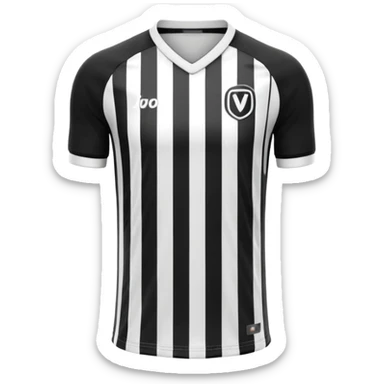 maillot football rayures noir sans numéro ni logo sticker