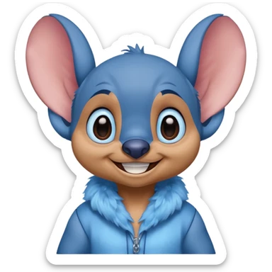 Stitch from Lilo and Stitch, smiling sticker