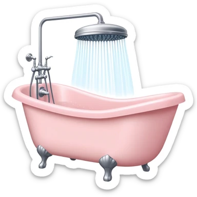 Pale pink bathtub and shower sticker