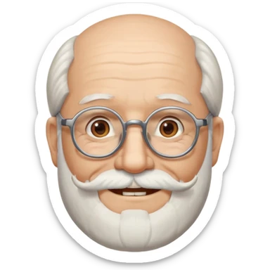 elderly glasses man with long beard sticker