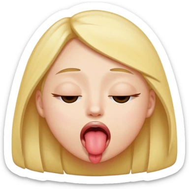 Sticking toung out with eyes closed sticker