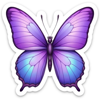 Purple butterfly with sharp ends on each wing sticker