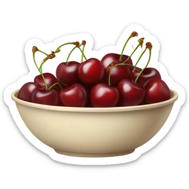 beige plate with cherries in it sticker