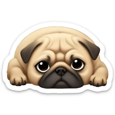 Chunky fawn pug napping sticker