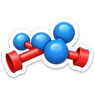 two balls with one tube in the middle as a kids toy sticker