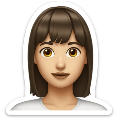 brunette-with-bangs sticker