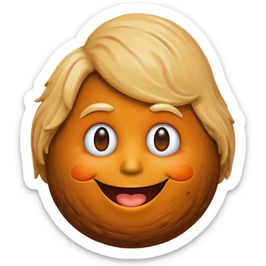 the poop emogi, a pile of poop in trumps image   none of those are what i want  i want the poop emogi with trumps face renbdered in poop, with an orange cast, and his wig on top sticker