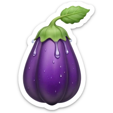 Eggplant with dripping water  sticker