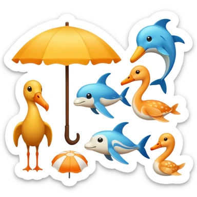 Beach animals classy sticker
