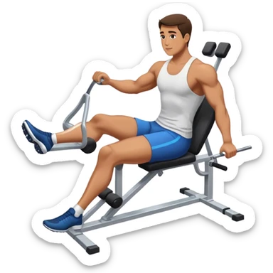 Man Performing Seated Machine Leg Extension sticker