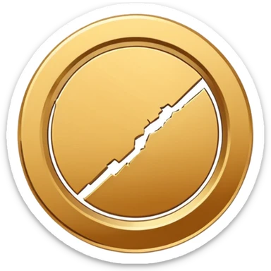 Minimal line-art icon of a small broken coin or downward arrow inside a circle, clean modern style, simple outlines, no background, transparent, represents “losses / setbacks sticker