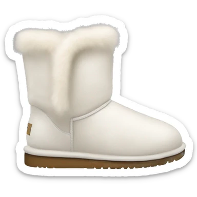 warm white women's ugg with fur sticker