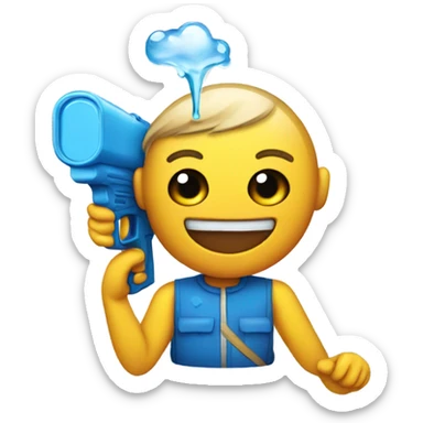 eat with water gun sticker