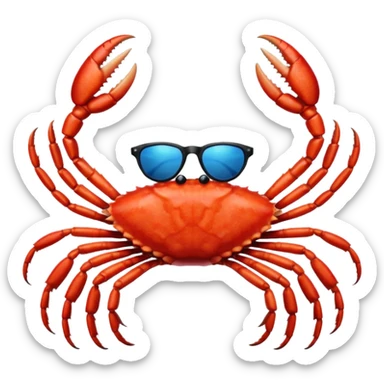 Female Alaska king crab with sunglasses  sticker