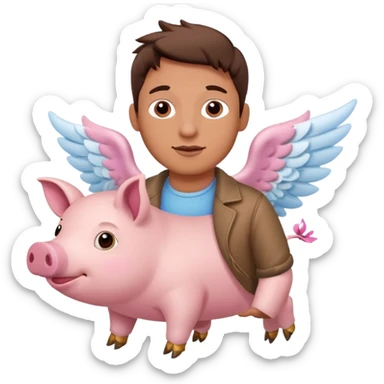 Flying pig with Steve on it sticker