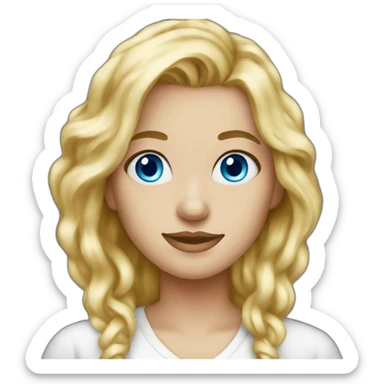 Blonde blue eyes artist painter sticker